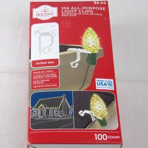 Holiday Time 100 Count Light Clips Hangers All-Purpose Christmas Light Hooks